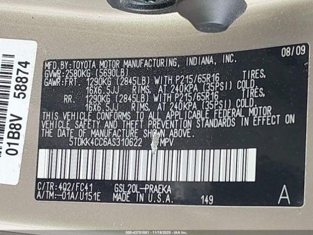 Toyota Sienna Le Image 4