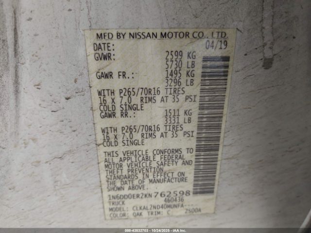 Nissan Frontier Sv Image 7