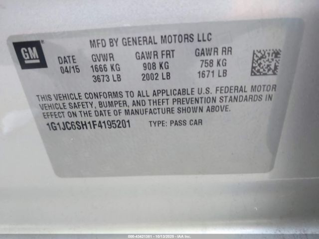 Chevrolet Sonic Lt Auto Image 9