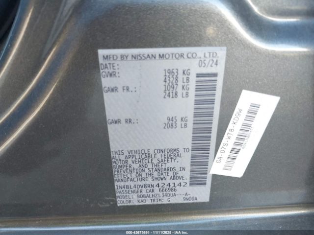 Nissan Altima Sv Fwd Image 4