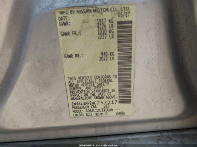 Nissan Altima 2.5 Sv Image 10